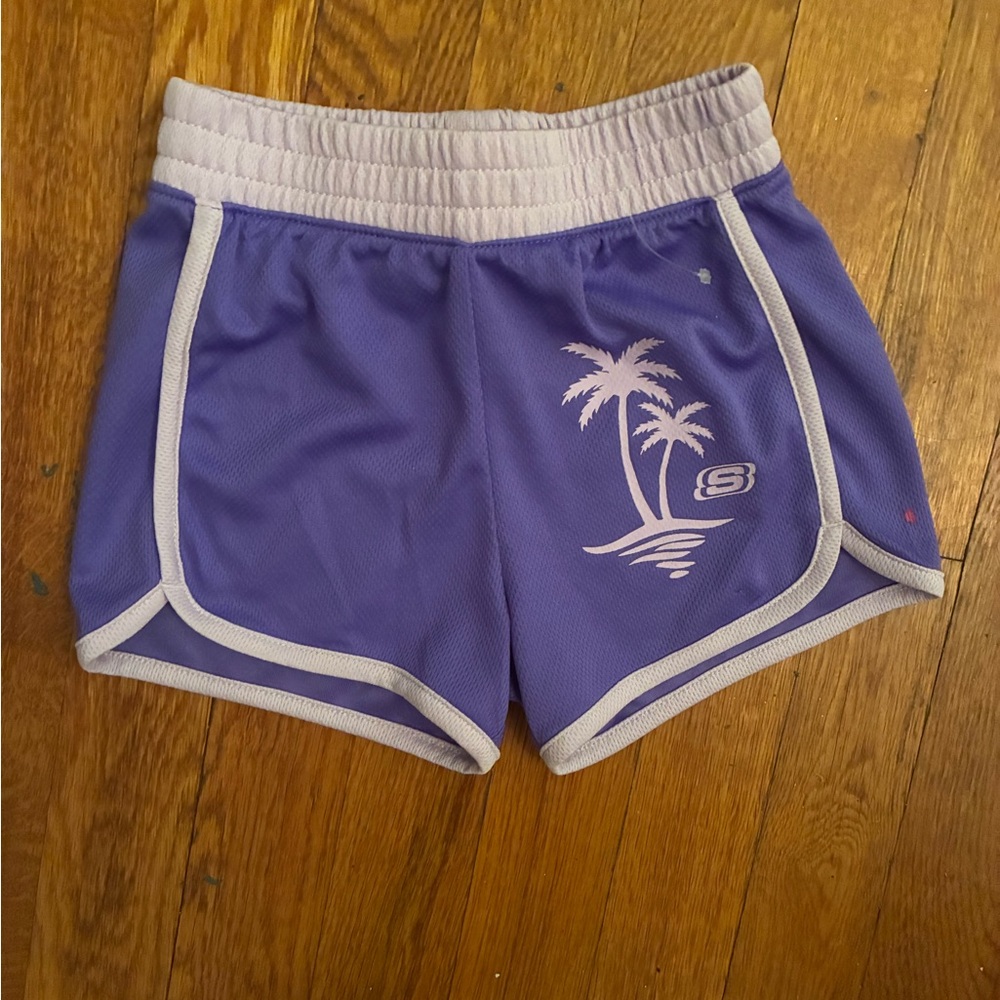 Skechers Purple Athletic Shorts with White Trim